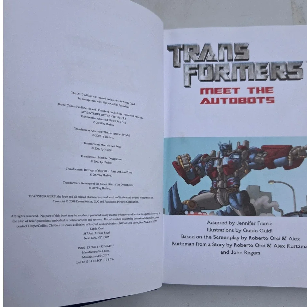 2009 Sandy Creek Adventures of Transformers Book Kids Hardcover Animated - Picture 2 of 7
